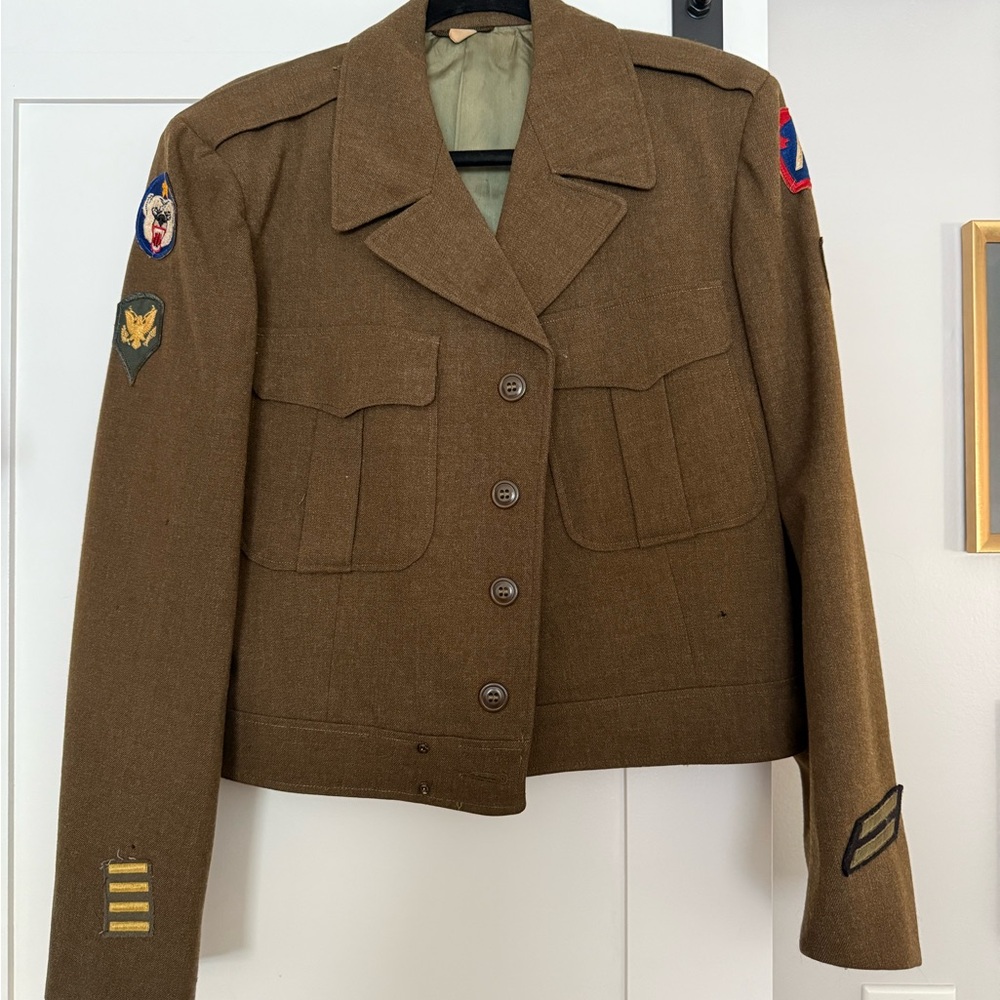 Vintage US Military Wool Jacket in Olive Brown